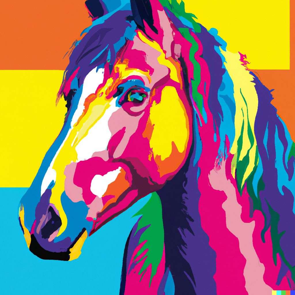 a horse, pop art